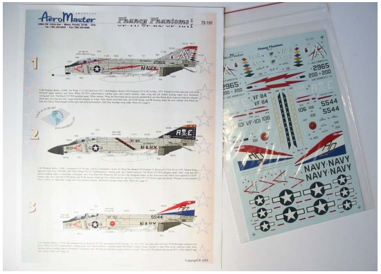 AeroMaster 1/72 Phancy Phantoms VF-11,VF-84,VF-101 - Scale Modelers world.